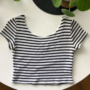 H&M Crop Waffle Knit Tee